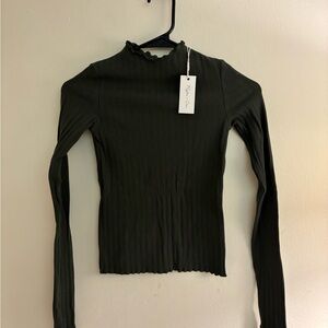 Rylee + Cru Dark Green Long Sleeve Top